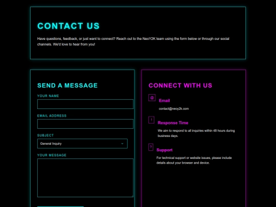pages/contact screenshot