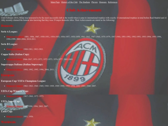 Honours screenshot