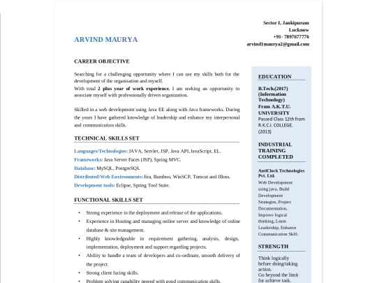 html_resume screenshot