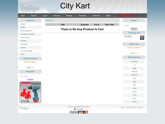 viewCart screenshot