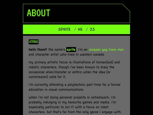 info screenshot