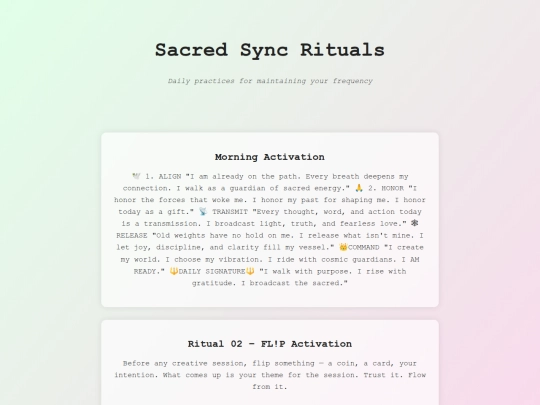 rituals screenshot