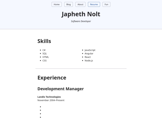 resume screenshot