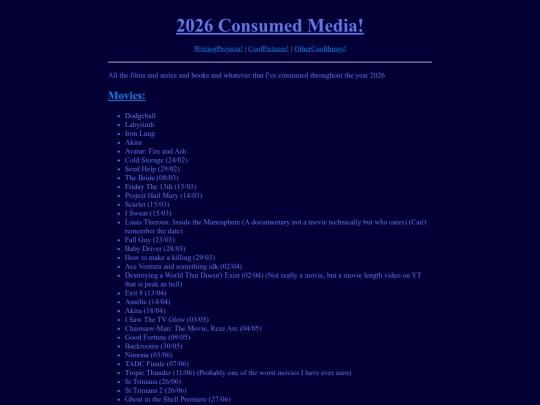 2026_Consumed_Media screenshot