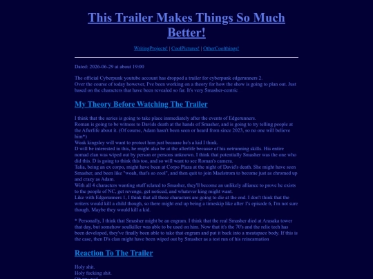 WritingProjects/Edgerunners2TrailerHype screenshot