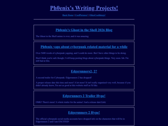WritingProjects screenshot