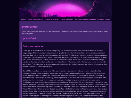 Web pages/BoardGames screenshot