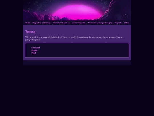 Web pages/MTGTokenMain screenshot