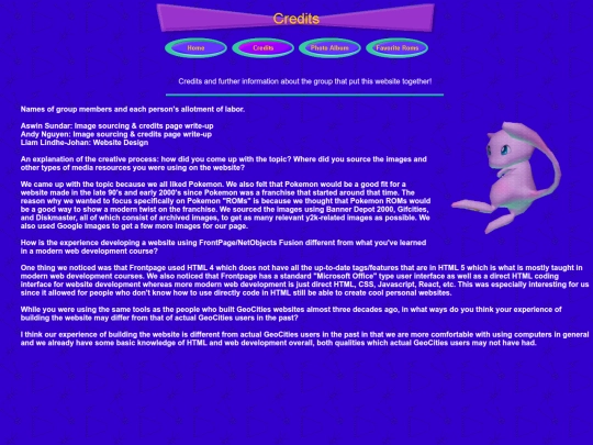 Credits screenshot