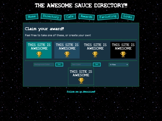 awards screenshot