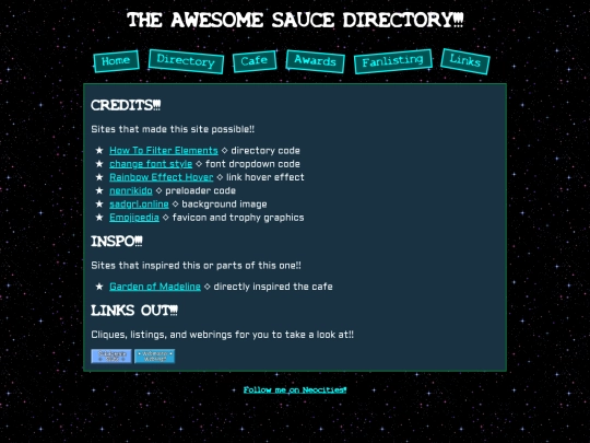 links screenshot