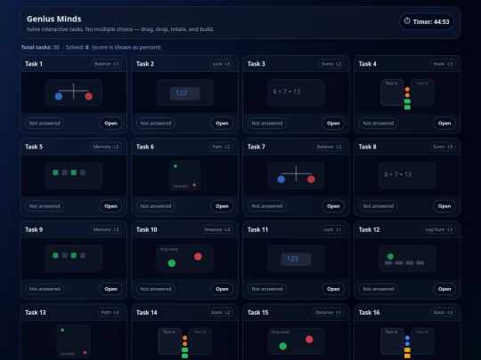 genius_minds_neocities_30_tasks/exam_high1 screenshot