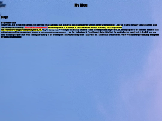 Blog screenshot
