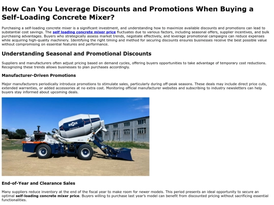 how_can_you_leverage_discounts_and_promotions_when_buying_a_self-loading_concrete_mixer screenshot