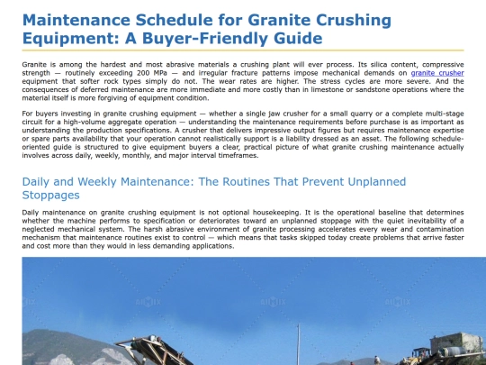 maintenance-schedule-for-granite-crushing-equipment-buyer-friendly screenshot