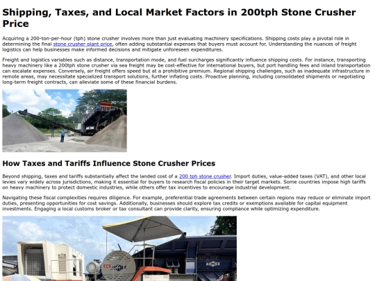 shipping-taxes-and-local-market-factors-in-200tph-stone-crusher-price screenshot