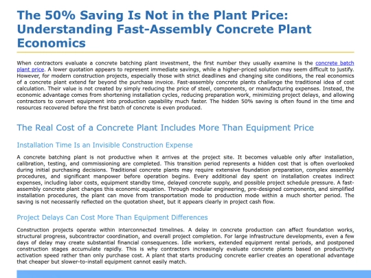the-50-saving-is-not-in-the-plant-price-understanding-fast-assembly-concrete-plant-economics screenshot