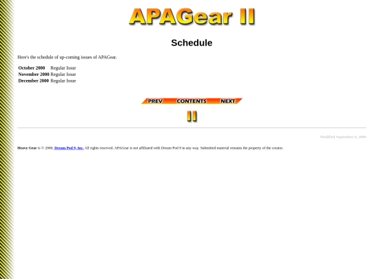 apagear2/Info/schedule screenshot