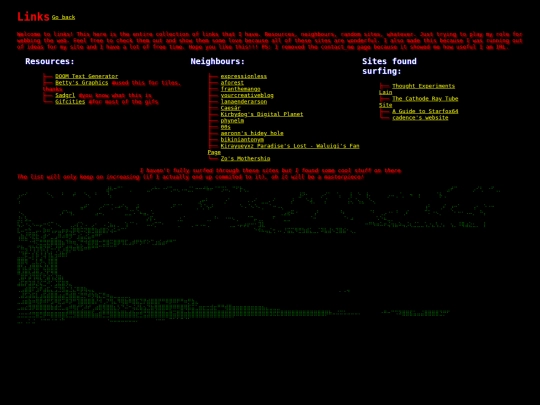 links screenshot