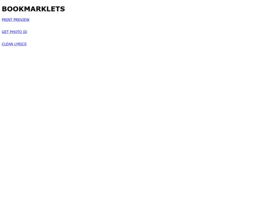 bookmarklets screenshot