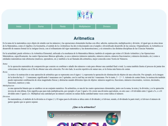 aritmetica/aritmetica screenshot