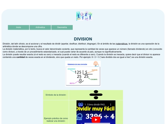 aritmetica/division/division screenshot