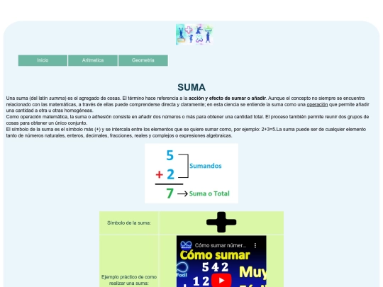 aritmetica/suma/suma screenshot