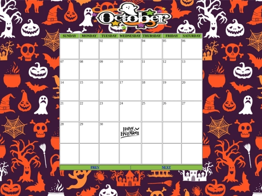calander/oct screenshot