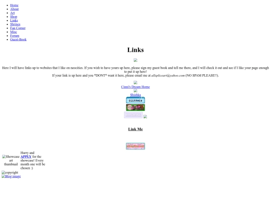 links screenshot