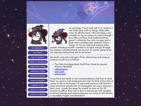 spiral/astrology screenshot