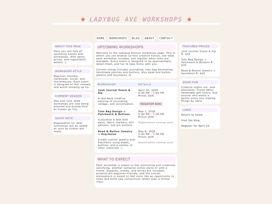 workshops screenshot