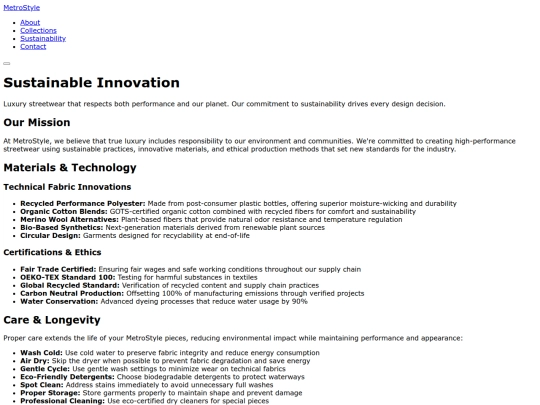 sustainability screenshot