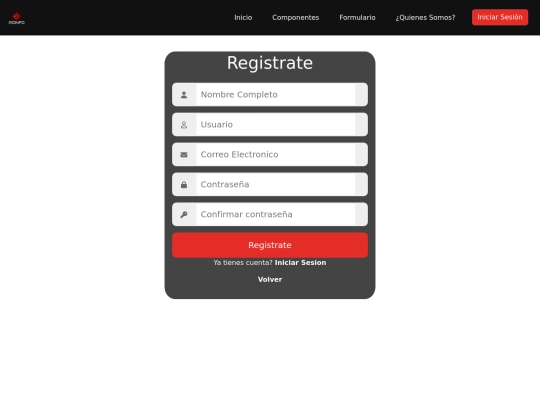 html/register screenshot