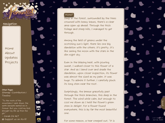 projects/short-stories/dandelion screenshot