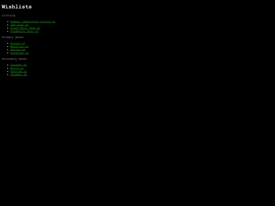 wishlists screenshot