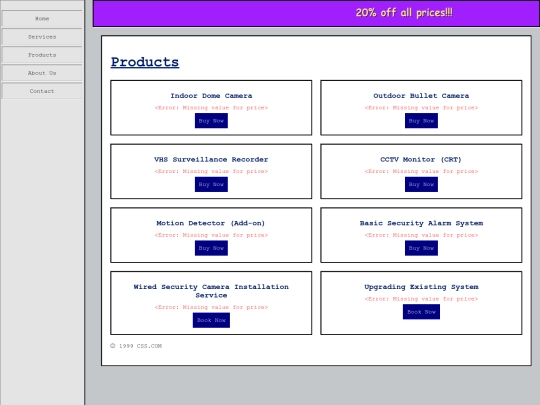 products screenshot