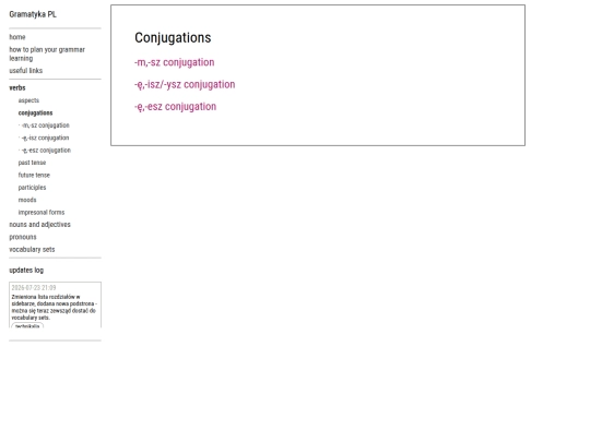 verbs/conjugations screenshot