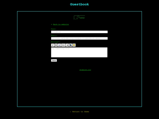 guestbook screenshot