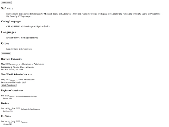 content/resume screenshot