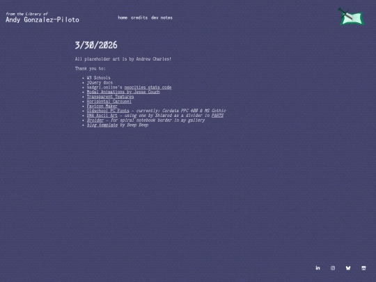 pages/credits screenshot