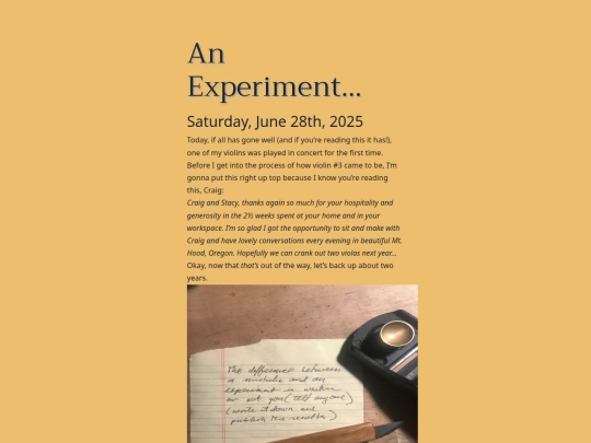 Blog/experiment screenshot