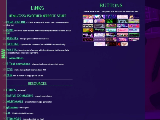 links screenshot