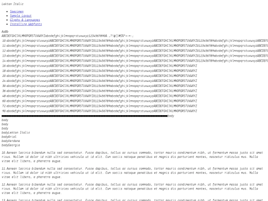 lekton/lekton-italic-demo screenshot