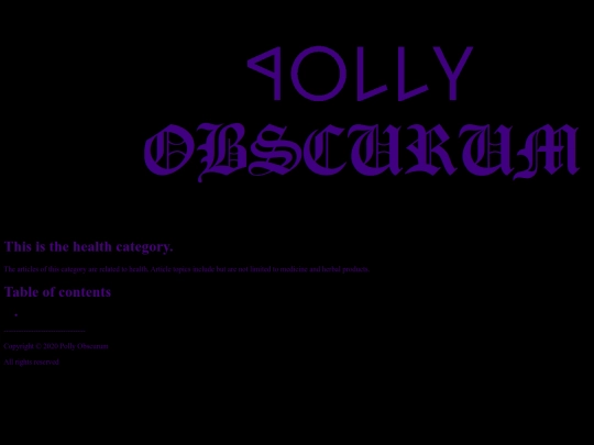 English/menu/health screenshot