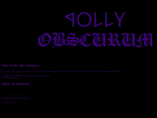 English/menu/life screenshot