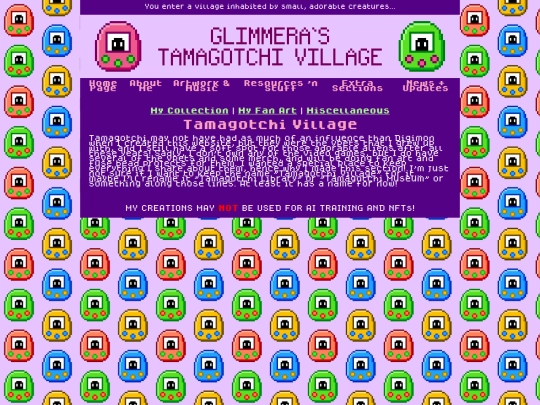 extra_sections/tamagotchi_village screenshot