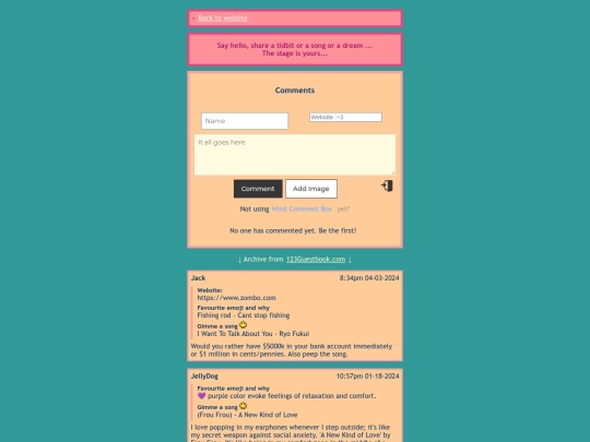 guestbook screenshot