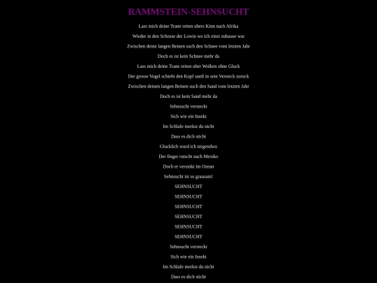 rammsteinsehnsucht screenshot