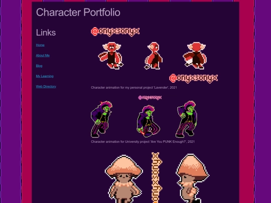 characterportfolio screenshot