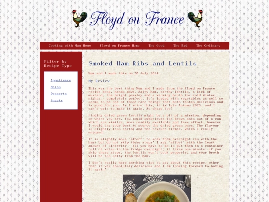 cookingwithmum/floydonfrance/thegood/smokedhamribsandlentils screenshot